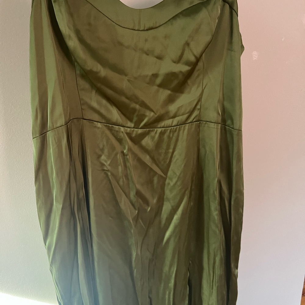 Abercrombie & Fitch Green Satin Midi Dress - Picture 3 of 5